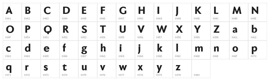 FaberSansPro-Schwer Character Map