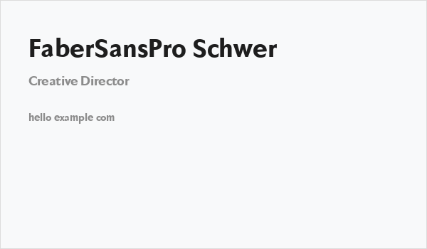 FaberSansPro-Schwer Business Card