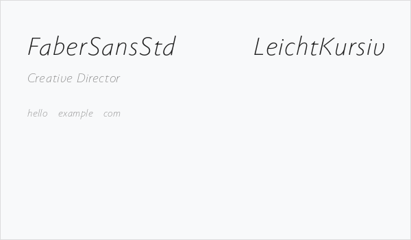 FaberSansStd-46LeichtKursiv Business Card