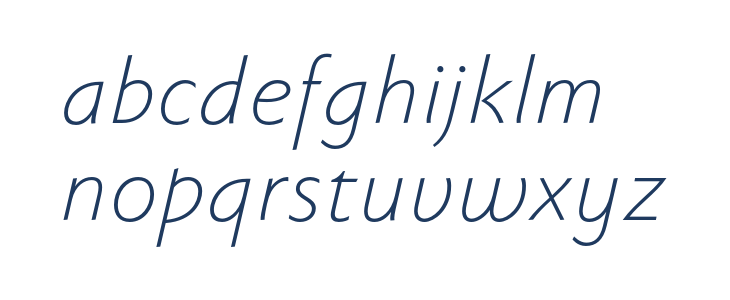 FaberSansStd-46LeichtKursiv Lowercase