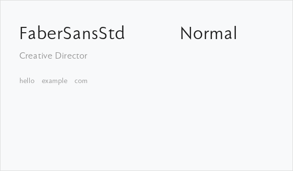 FaberSansStd-55Normal Business Card