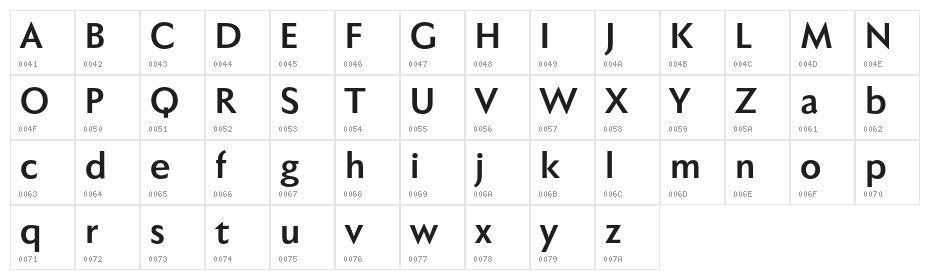 FaberSansStd-75Halbfett Character Map