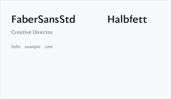 FaberSansStd-75Halbfett Business Card