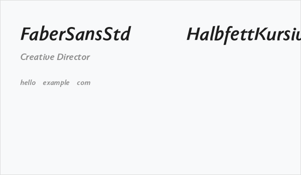 FaberSansStd-76HalbfettKursiv Business Card