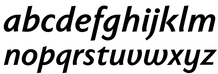 FaberSansStd-76HalbfettKursiv Font LOWERCASE