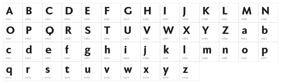 FaberSansStd-85Schwer Character Map