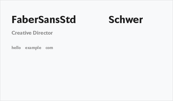 FaberSansStd-85Schwer Business Card