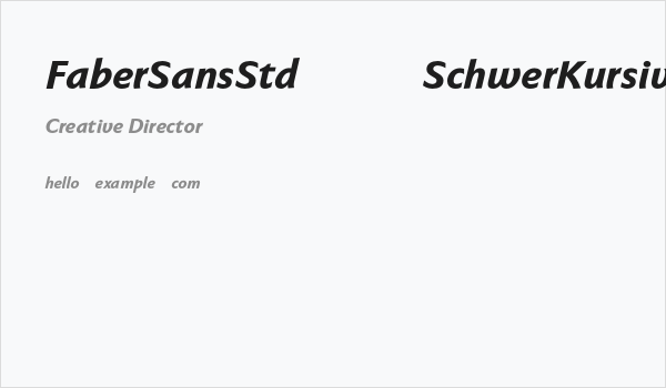 FaberSansStd-86SchwerKursiv Business Card