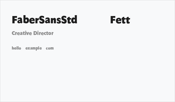 FaberSansStd-95Fett Business Card