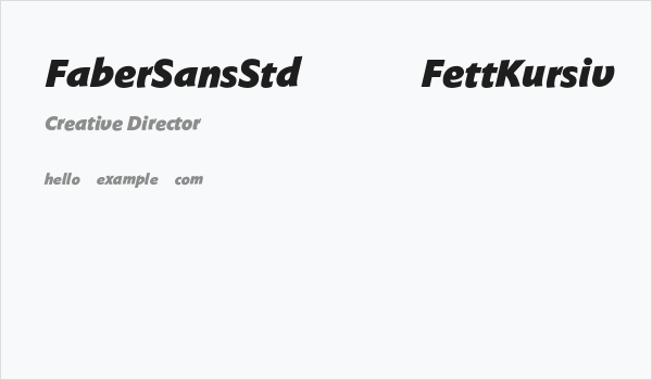 FaberSansStd-96FettKursiv Business Card