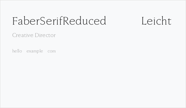 FaberSerifReduced-45Leicht Business Card