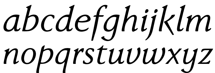 FaberSerifReduced-56Kursiv Font LOWERCASE