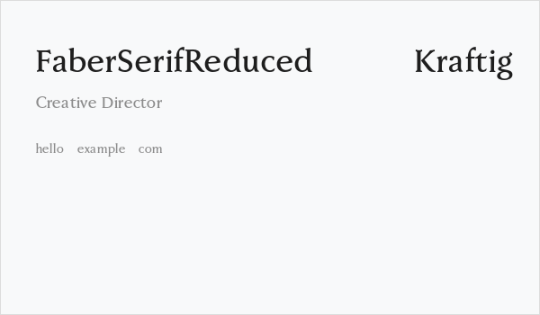 FaberSerifReduced-65Kraftig Business Card