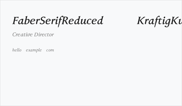 FaberSerifReduced-66KraftigKursiv Business Card