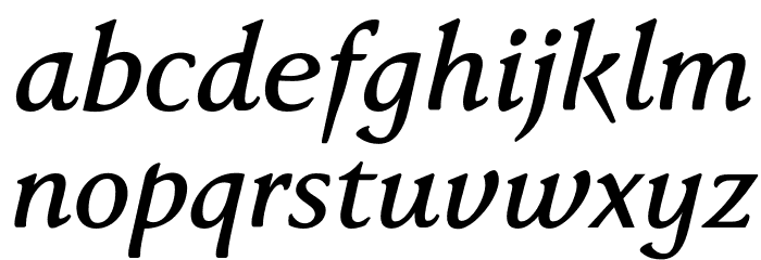 FaberSerifReduced-66KraftigKursiv Font LOWERCASE