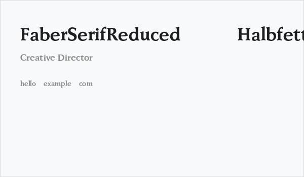 FaberSerifReduced-75Halbfett Business Card