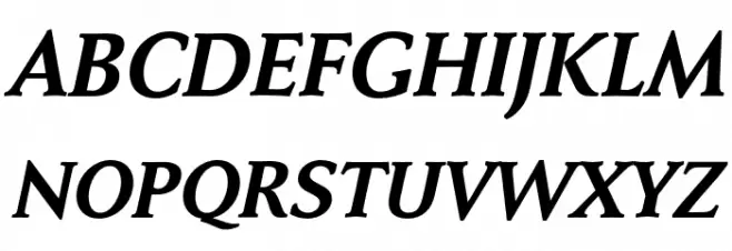 FaberSerifReduced-76HalbfettKurs Font Litere mari