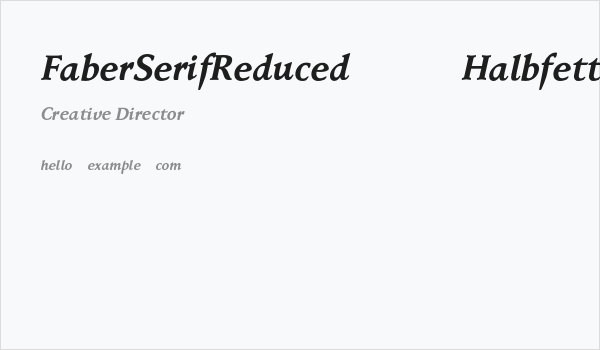 FaberSerifReduced-76HalbfettKurs Business Card