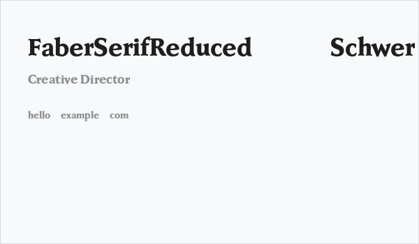 FaberSerifReduced-85Schwer Business Card