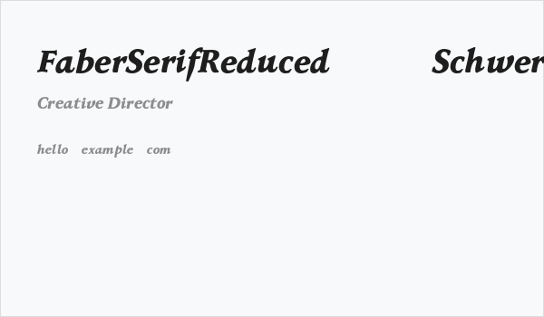 FaberSerifReduced-86SchwerKursiv Business Card