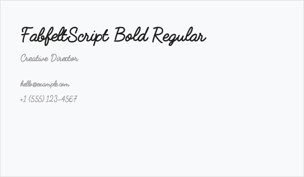 FabfeltScript Bold Regular Business Card