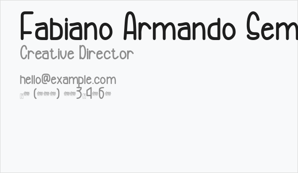 Fabiano Armando Semi Bold Business Card