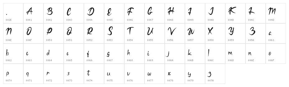 Fabiano Caruna Regular Character Map