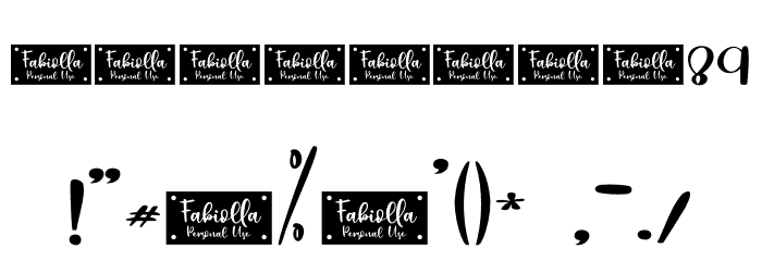Fabiolla - Personal Use Font OTHER CHARS