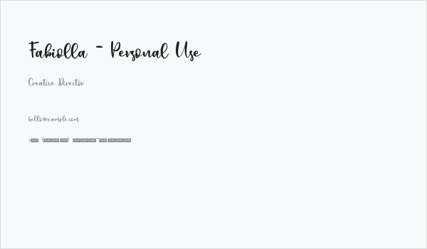 Fabiolla - Personal Use Business Card