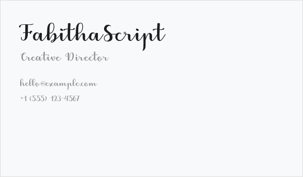 FabithaScript Business Card