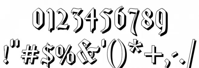 Fabliaux Shadow Font OTHER CHARS