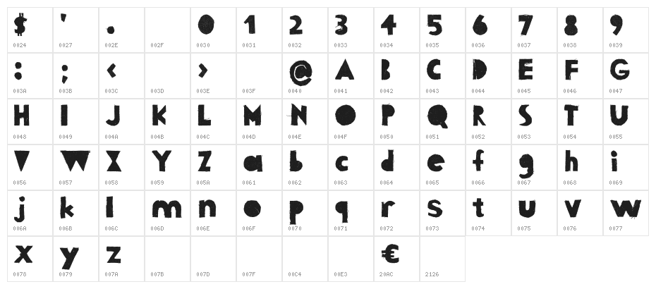 Fabric Shapes Regular Character Map