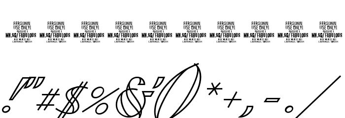 Fabulous Outline PERSONAL USE Font OTHER CHARS