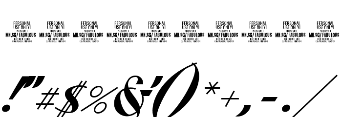 Fabulous PERSONAL USE フォント その他の文字