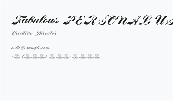 Fabulous PERSONAL USE Business Card