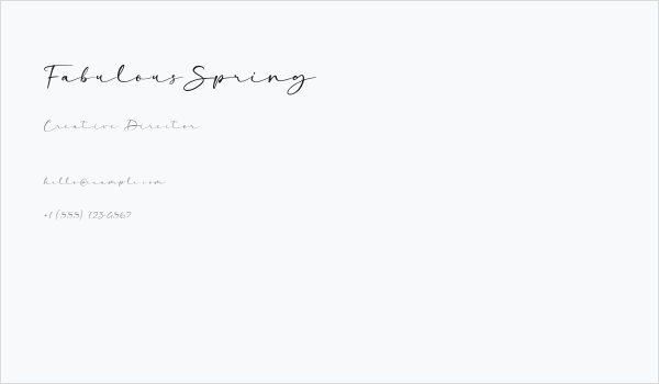 FabulousSpring Business Card