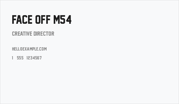 Face Off M54 Business Card