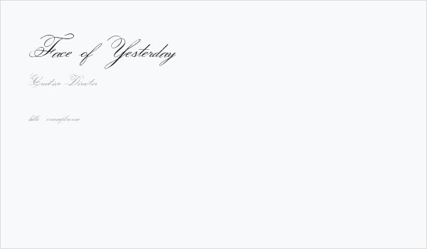 Face of Yesterday Business Card