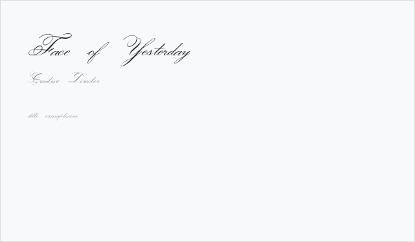 Face of Yesterday Business Card