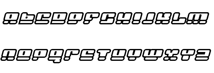 Face plant hollow 2 Italic Font LOWERCASE