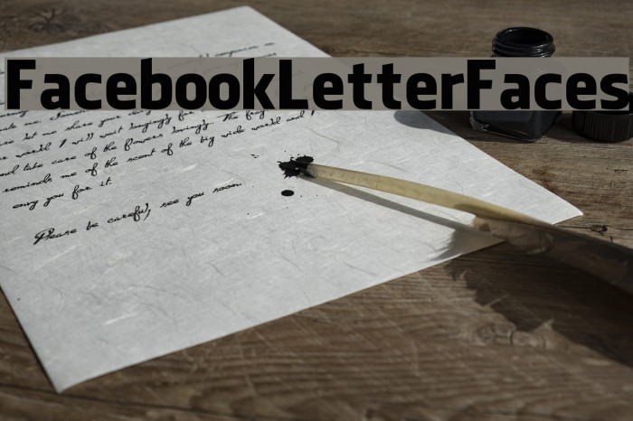 FacebookLetterFaces Font examples