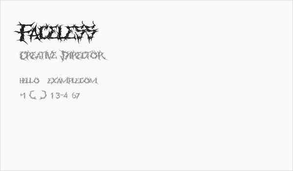 Faceless Business Card