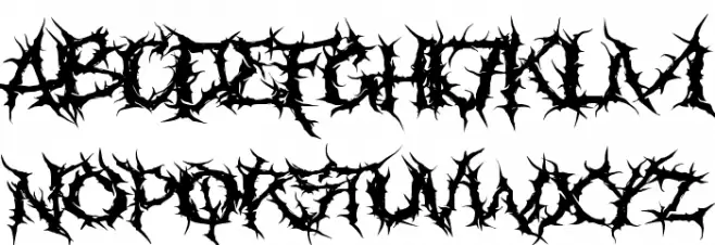 Faceless Schriftart Kleinbuchstaben