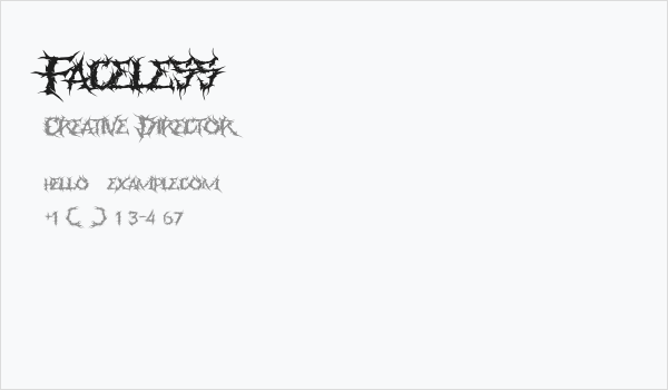 Faceless Business Card