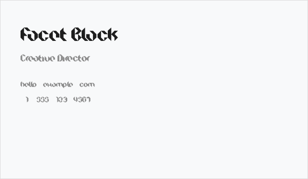 Facet Black Business Card