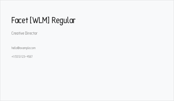 Facet [WLM] Regular Business Card