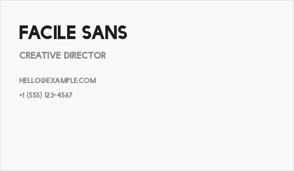 Facile Sans Business Card