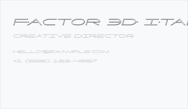 Factor 3D Italic Business Card