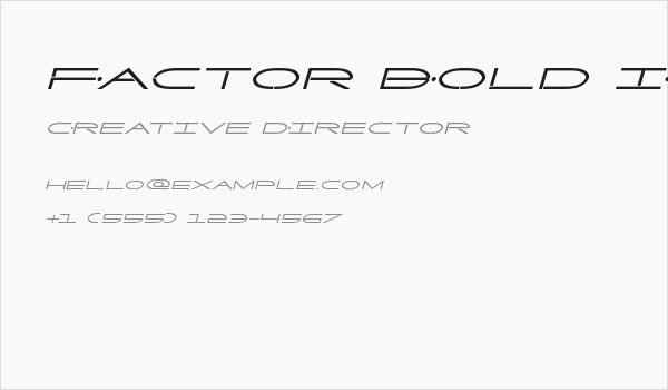 Factor Bold Italic Business Card