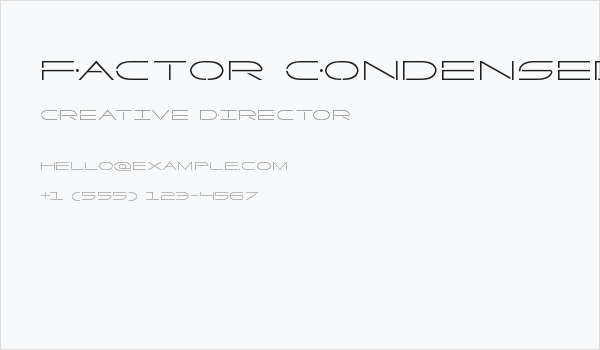Factor Condensed Business Card